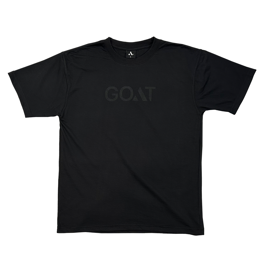 GOAT T-SHIRT (black on black text)